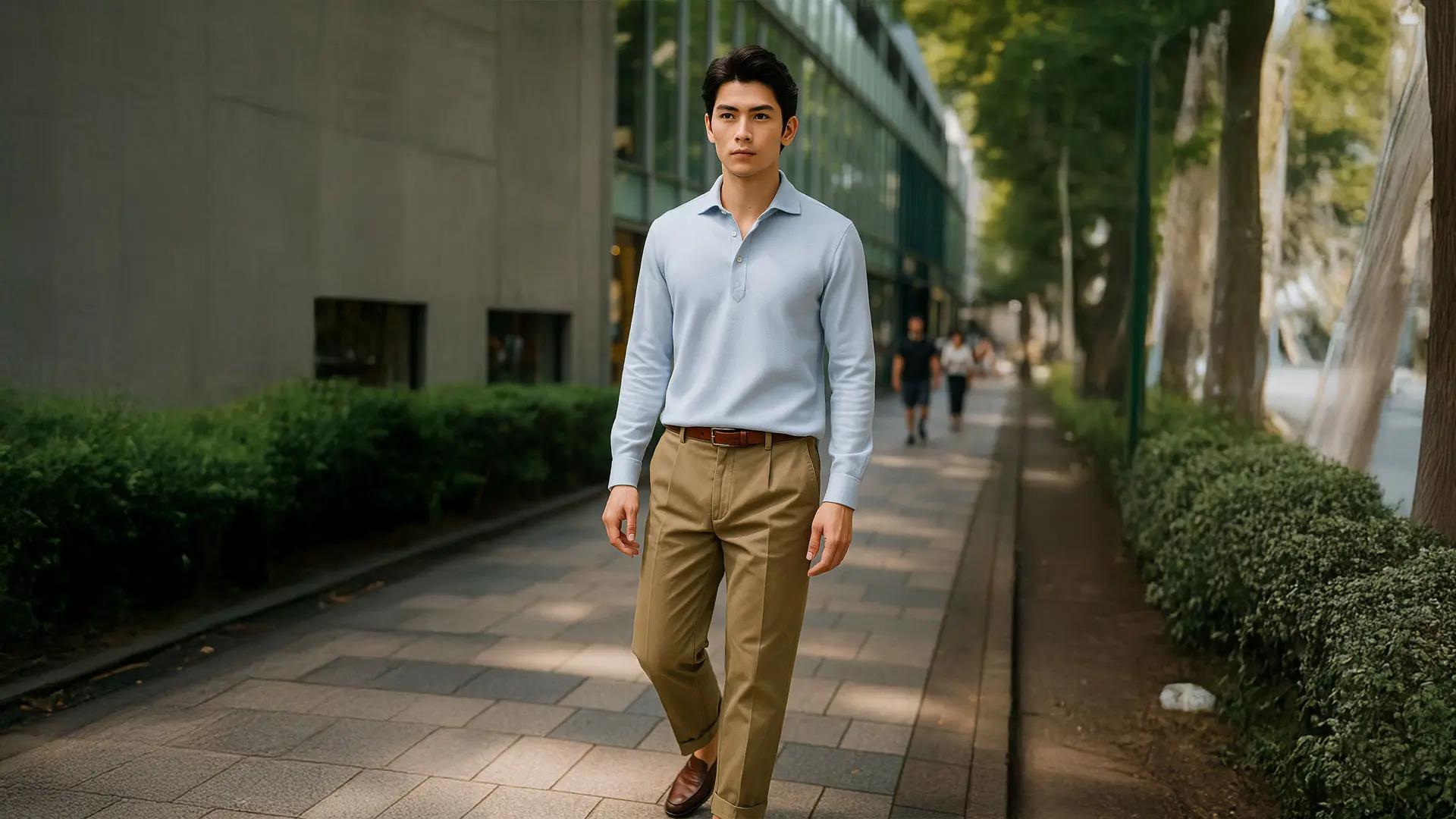 GIZA96 MOSS STICH POLO SHIRTS