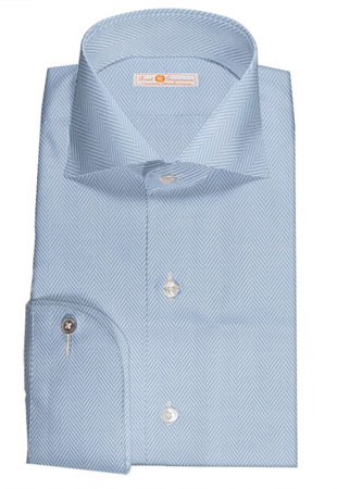 Wrinkle Free 80/2ply ブルー ヘリンボーン(TY7349)