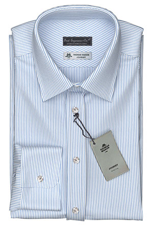 Thomas Mason Journey 70/2Ply Saxe stripe(NP-TMS87810)