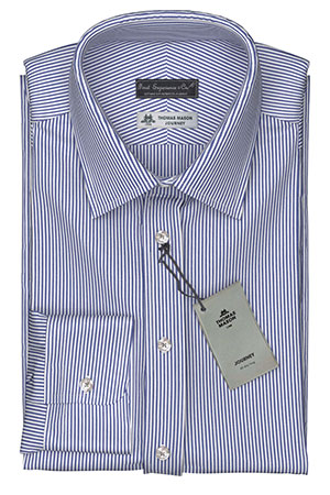 Thomas Mason Journey 70/2Ply Navy stripe(NP-TMS87811)