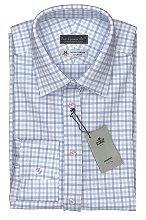 Thomas Mason Journey 100/2Ply Navy Saxe Check(NP-TMS87812)