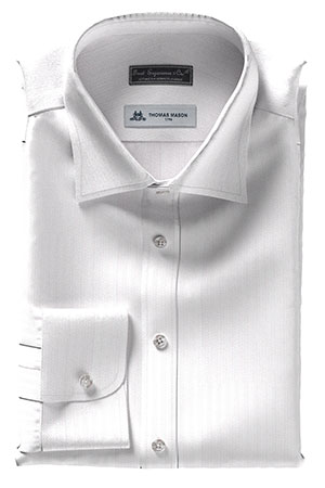 THOMAS MASON ホワイト ドビーストライプ (TMS95440)