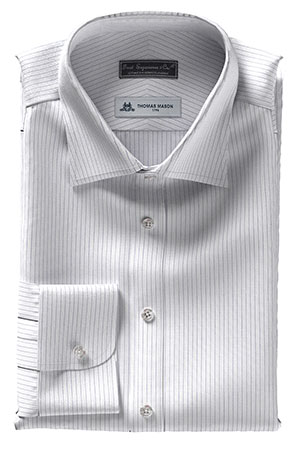 THOMAS MASON  ネイビー ピンストライプ on ツイル(TMS95456)