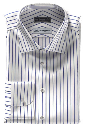 THOMAS MASON  120/2ply ネイビー ストライプ(TMS95458)