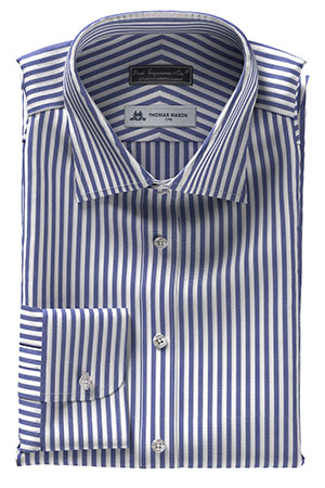 THOMAS MASON  120/2ply ネイビー ロンドンストライプ(TMS95460)