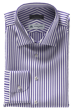 THOMAS MASON  120/2ply パープル ロンドンストライプ(TMS95462)