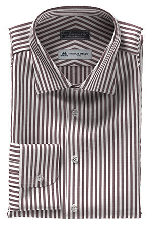 THOMAS MASON  120/2ply ブラウン ロンドンストライプ(TMS95463)
