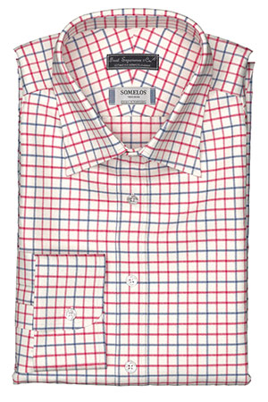 SOMELOS FLANNEL ネイビー＆レッド タッターソール(PN-Y96811)