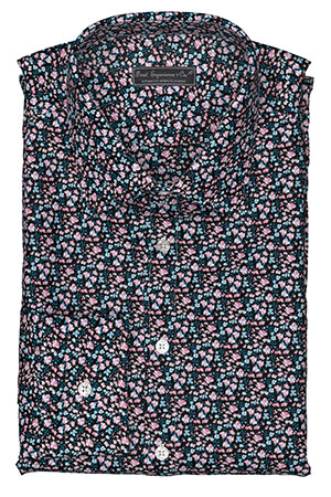 LAWN PINK/BLACK FLOWER PRINT(PN-SW97921)