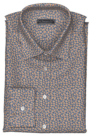 LIBERTY シュリンク ネイビー/イエロー スペックル 小花(PN-U100263)