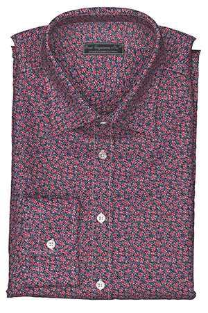 LIBERTY シュリンク ネイビー/レッド スペックル 小花(PN-U100266)