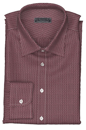 FINEST_PRINT バーガンディ スクエア柄(PN-100313)