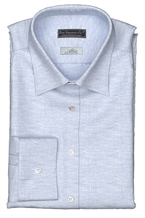 ALBINI リネン サックス ネップ無地(Y100772)