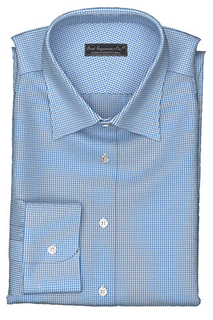 Wrinkle Free サックス チェック(TY100883)