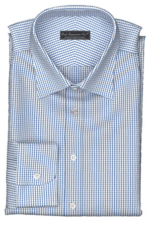 Wrinkle Free サックス チェック(TY100892)