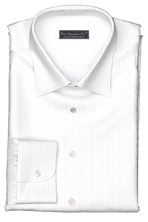 WRINKLE FREE TC ホワイト ドビーストライプ(Y100954)