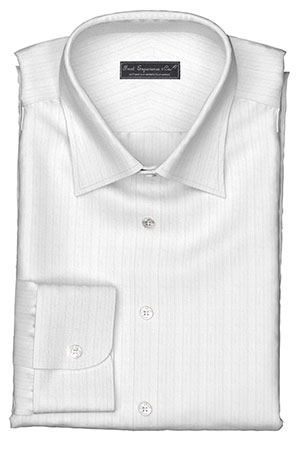 WRINKLE FREE TC ホワイト ドビー ストライプ (Y100966)