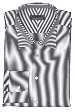 WRINKLE FREE TC ブラック ロンドンストライプ(Y100982)