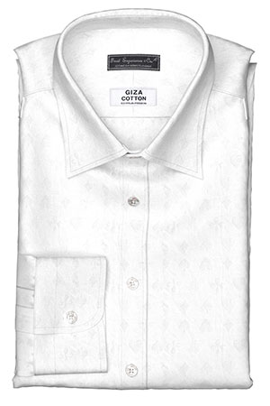 GIZA 100/2ply ホワイトトランプ柄ドビー(Y101740)