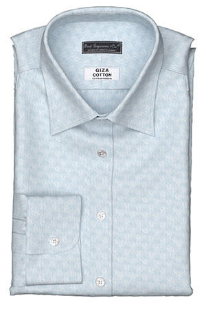 GIZA 100/2ply サックス星柄ドビー(Y101751)