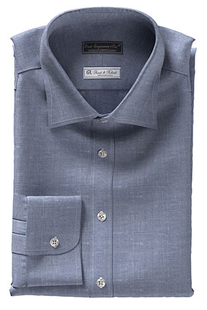 GRANDI&RUBINELLI 綿麻ネイビー ネップ(Y102346)