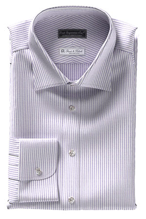 GRANDI&RUBINELLI 綿麻パープル ストライプ(Y102348)