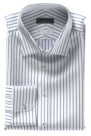 GRANDI&RUBINELLI 綿麻ネイビー ストライプ(Y102350)