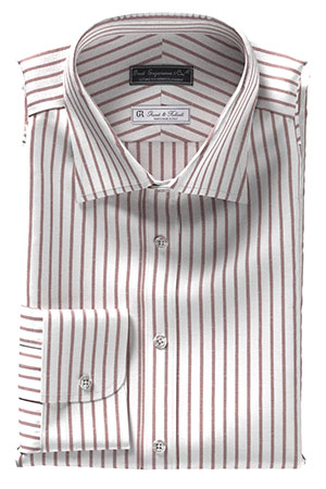 GRANDI&RUBINELLI 綿麻ブラウン ストライプ(Y102351)