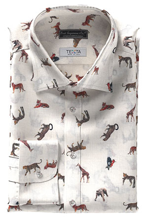 TEXTA リネン アニマル プリント(Y102364)*