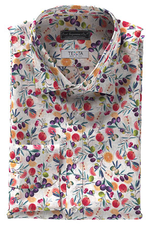 TEXTA リネン フルーツ プリント(Y102365)*