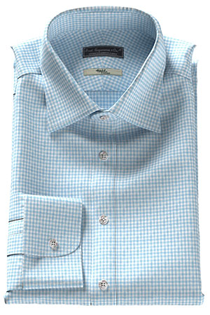 Plofilo サックス チェック リネン(Y102409)