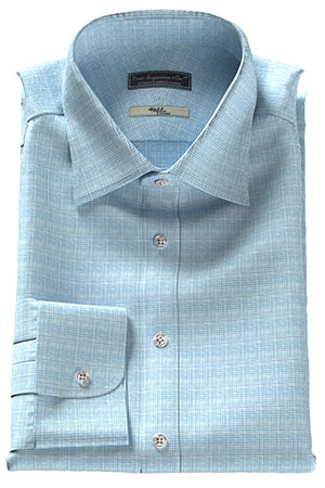 Plofilo サックス 千鳥格子 リネン(Y102411)