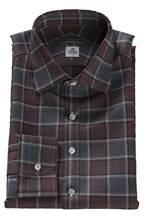 THOMAS MASON FLANNEL カシミヤ混 グレー チェック(Y102709)F-NEW