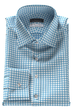 G&R FLANNEL カシミヤ混 サックス チェック(Y102712)F-NEW