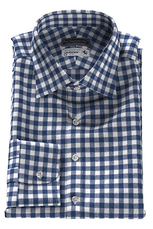 GETZNER FLANNEL ウール混 ネイビー チェック(Y102713)F-NEW