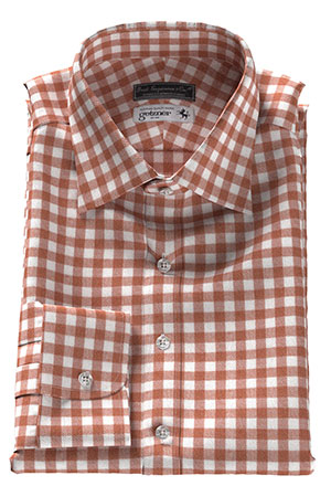 GETZNER FLANNEL ウール混 ライトブラウン チェック(Y102714)F-NEW